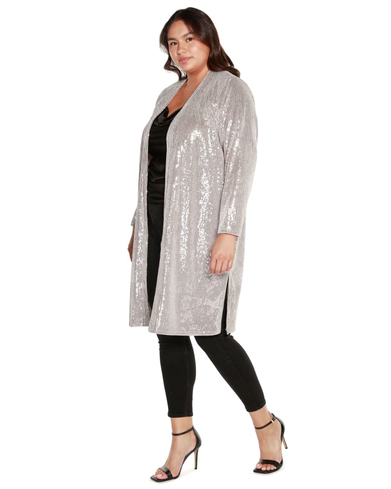 Plus size sequin duster coat new arrivals
